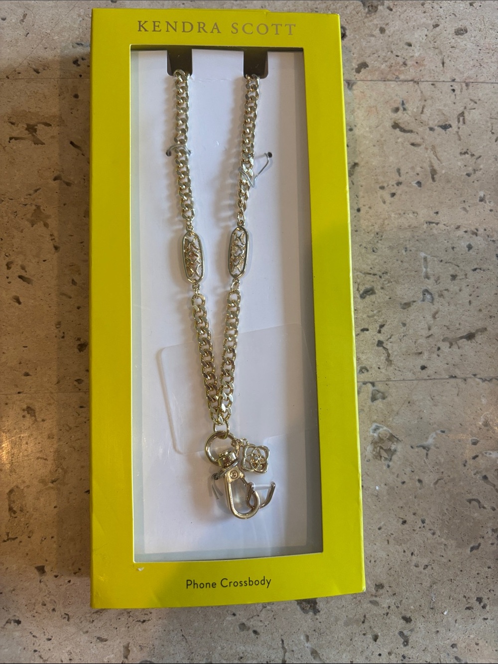Kendra Scott Gold Phone Crossbody Chain Necklace